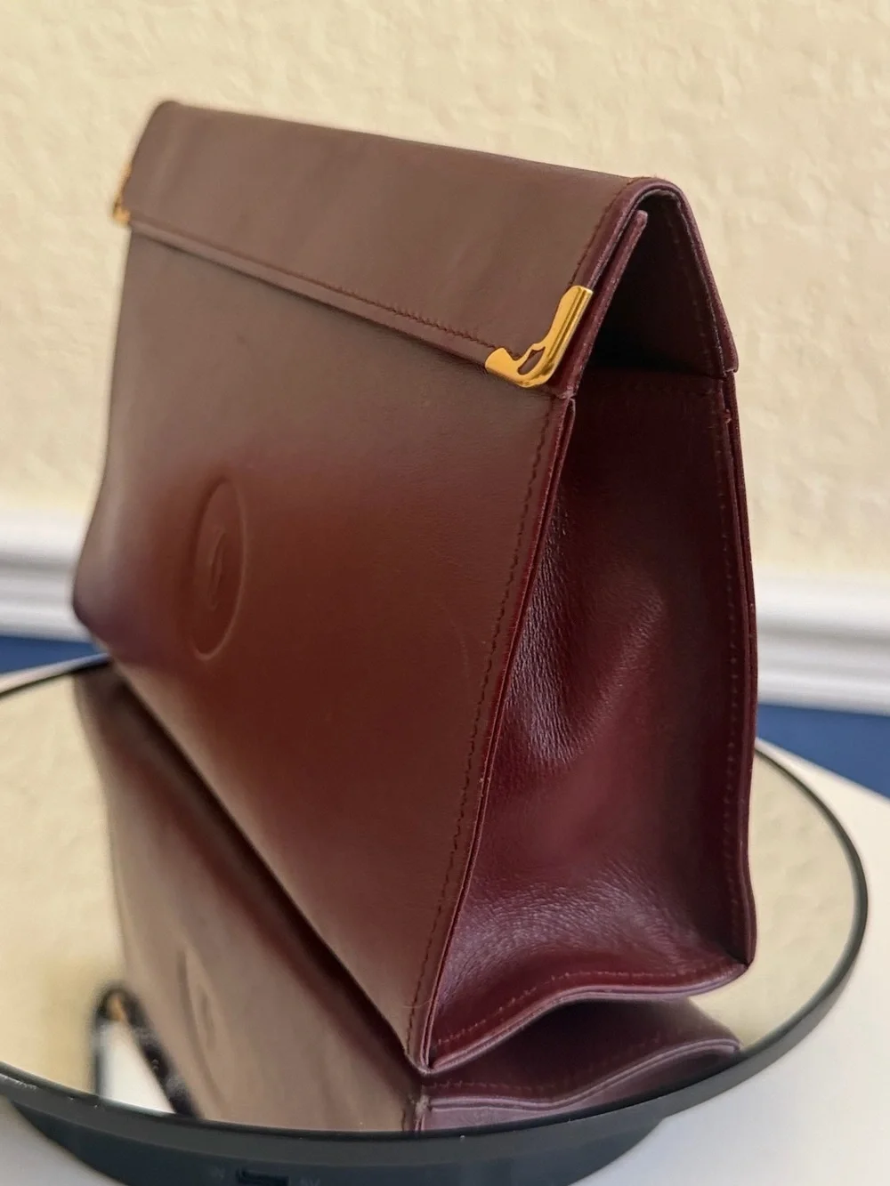 CARTIER Le Must de Cartier Clutch & Chain Shoulder Bag Double Snap Closure